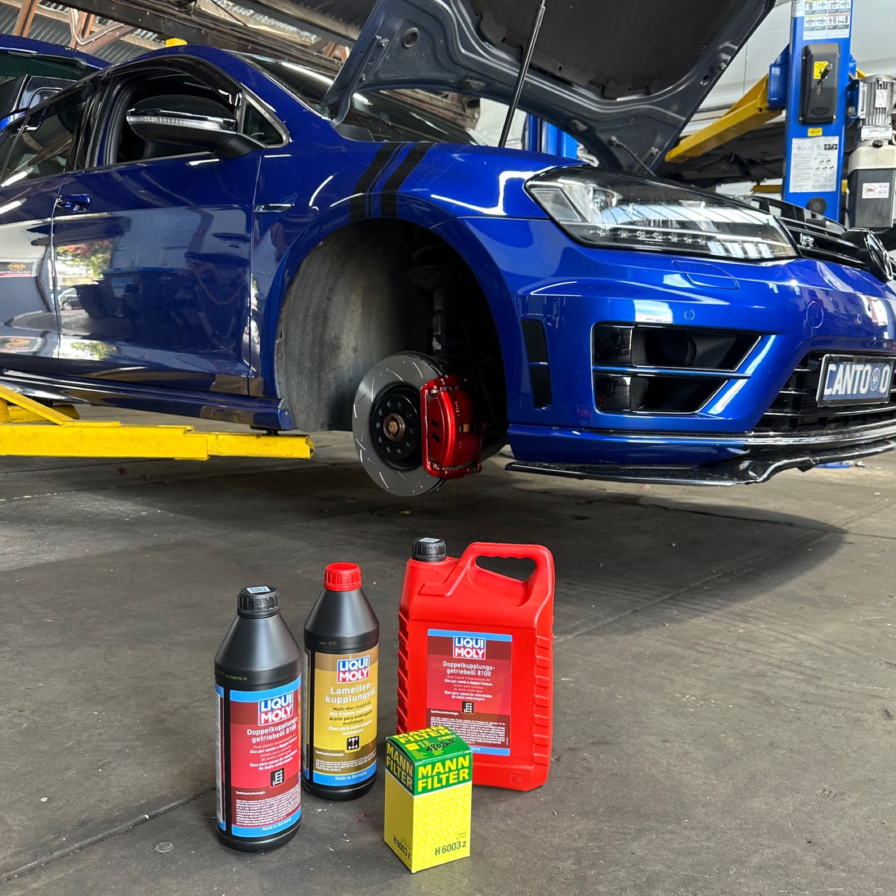 Wheel-off suspension work with workshop oils